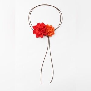 ZARA Corded Collar Choker Necklace with flowers